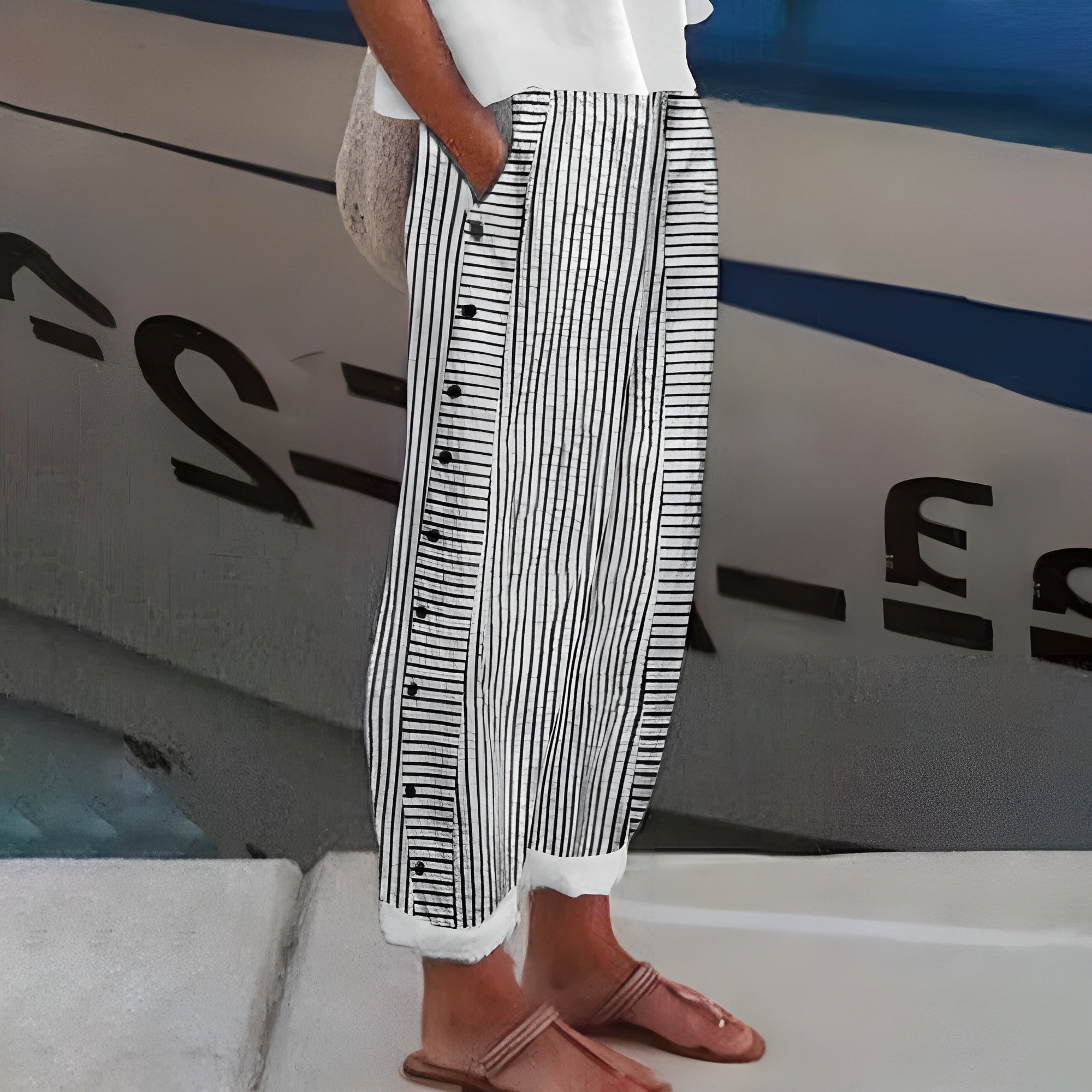 Sandrine - Ademende Linnen Broek, Casual en Stijlvol