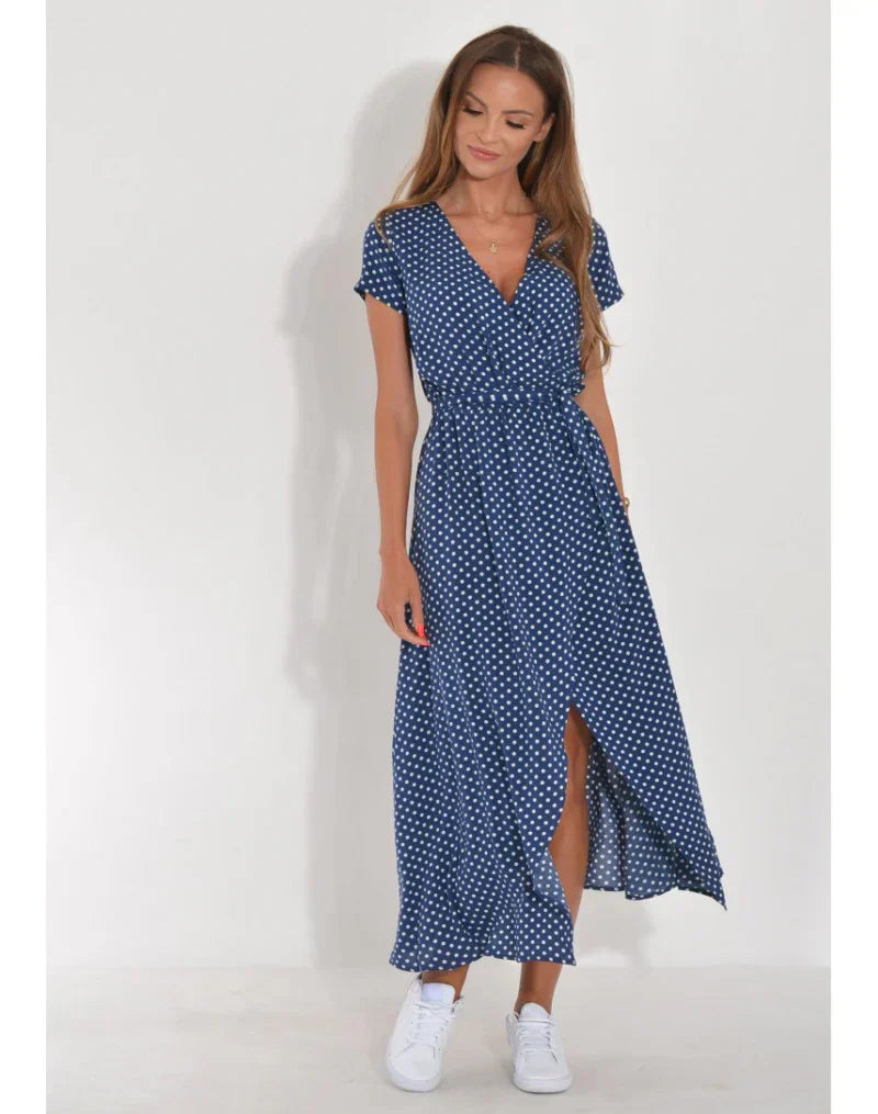 Feline – Elegante jurk met V-hals en Figuurvormende Snit