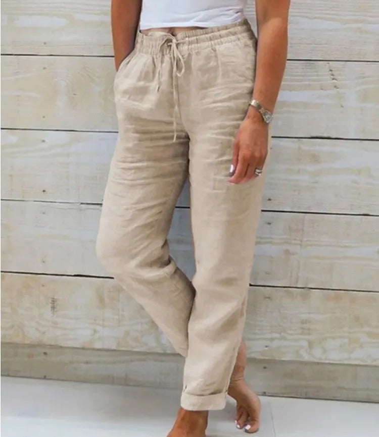 Mia -  Ademende Linnen Pantalon, Casual en Stijlvol